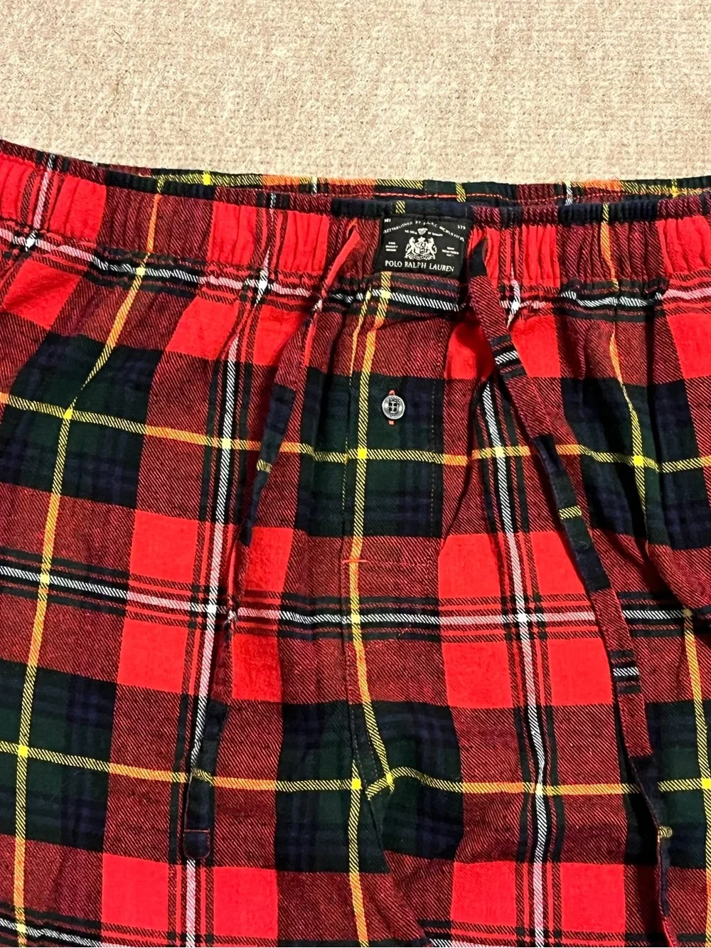 Polo Ralph Lauren Red Plaid Pajama Pants Medium Cotton Lounge